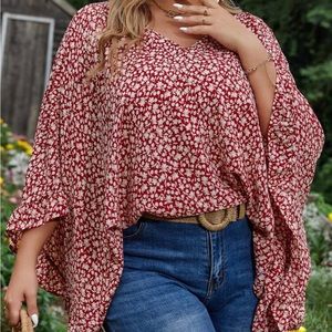 Size 3X(18)  - ordered from SHEIN too big for me. Red and white